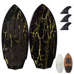  52" Rambler Wakesurf Board - Best Performance Wake Surfboards for Kids & Adults - Durable Compressed Fiberglassed Wake Surf Board - Pre-Installed Wax-Free Foam Traction - Black- Main Image