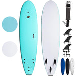 7' Ruccus Beginner Surfboard - Soft Top Surfboard - Aqua - Main Image