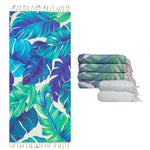 South Bay Beach Life - Plush, Personal & Oversized Beach Towels, Blanket - Custom Cotton Towels with Boho-Style Tassels - Includes Carry Strap - Leaf- 1 - Main Image