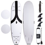 10’4 Big Cruiser Stand Up Paddle Board Package - Wax-Free Soft-Top Paddle Board, Kayak Seat, Paddle, Leash, _ Fins - Best Beginner SUP Package for Adults - White - Main Image
