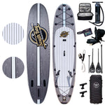 11’6 Hippocamp Inflatable Stand Up Paddle Board - Premium ISUP All-In-One Package Includes All The Best Extras - Military Grade PVC Frame, Heat Bonded Rails - Gray - Main Image