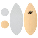36” Skipper Skimboard - Beginners Skim Board for Kids - Durable, Lightweight Wood Body with Wax-Free Textured Foam Top Deck - Tear Drop Shape - White - Main Image