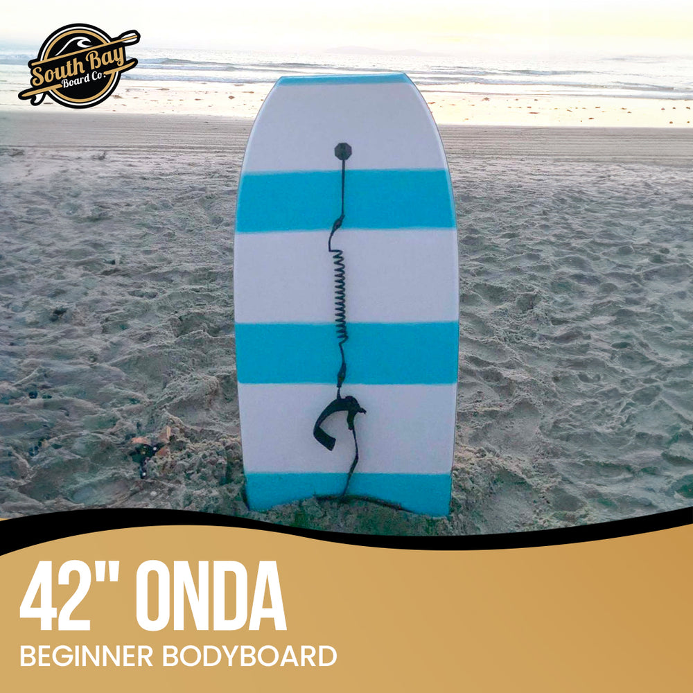 42" Onda Bodyboard - Beginners Body Board for Kids - Durable, Lightweight EPS Core - HDPE Impact Netting Plastic Bottom Deck - Blue - Lifestyle