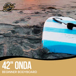 42" Onda Bodyboard - Beginners Body Board for Kids - Durable, Lightweight EPS Core - HDPE Impact Netting Plastic Bottom Deck - Blue - Lifestyle