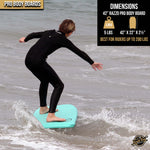42" Razzo Bodyboard - Best Premium Body Board for Kids & Adults - Durable, Lightweight EPS Core - Smooth EVA Foam Top Deck & HDPE Plastic Bottom Deck - Aqua - Size