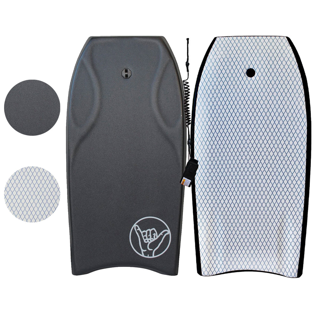 42" Razzo Bodyboard - Best Premium Body Board for Kids & Adults - Durable, Lightweight EPS Core - Smooth EVA Foam Top Deck & HDPE Plastic Bottom Deck - Black - Main Image