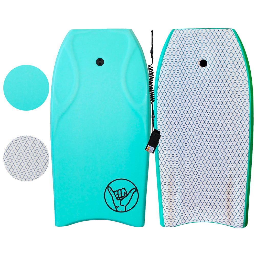 42" Razzo Bodyboard - Best Premium Body Board for Kids & Adults - Durable, Lightweight EPS Core - Smooth EVA Foam Top Deck & HDPE Plastic Bottom Deck - Aqua - Main Image