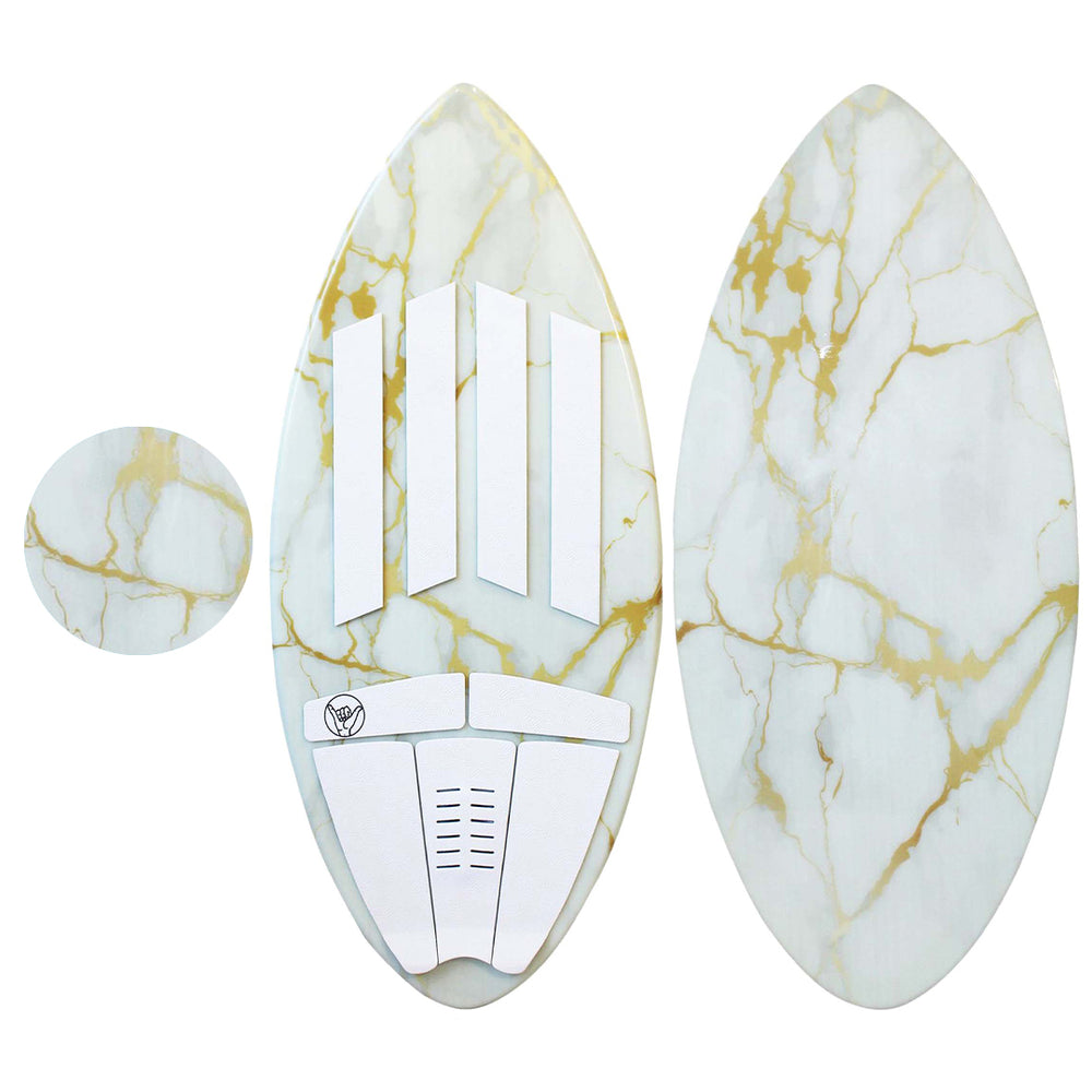 48'' Marauder Pro Skimboard - Best Performance Skimboards for Kids _ Adults - Durable Poly Compressed Fiberglassed Body, Wax-Free Foam Top Deck Traction - White  - Main Image