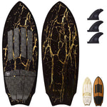 54" Baby Beef Wakesurf Board - Best Performance Wake Surfboards for Kids & Adults - Durable Compressed Fiberglassed Wake Surf Board - Pre-Installed Wax-Free Foam Traction - Black - Main Image
