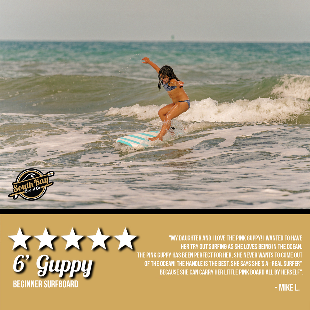 6' Guppy Beginner Surfboards - Safe Soft-Top Surfboards - Best Beginner Surfboards for Kids & Adults - Blue - Review