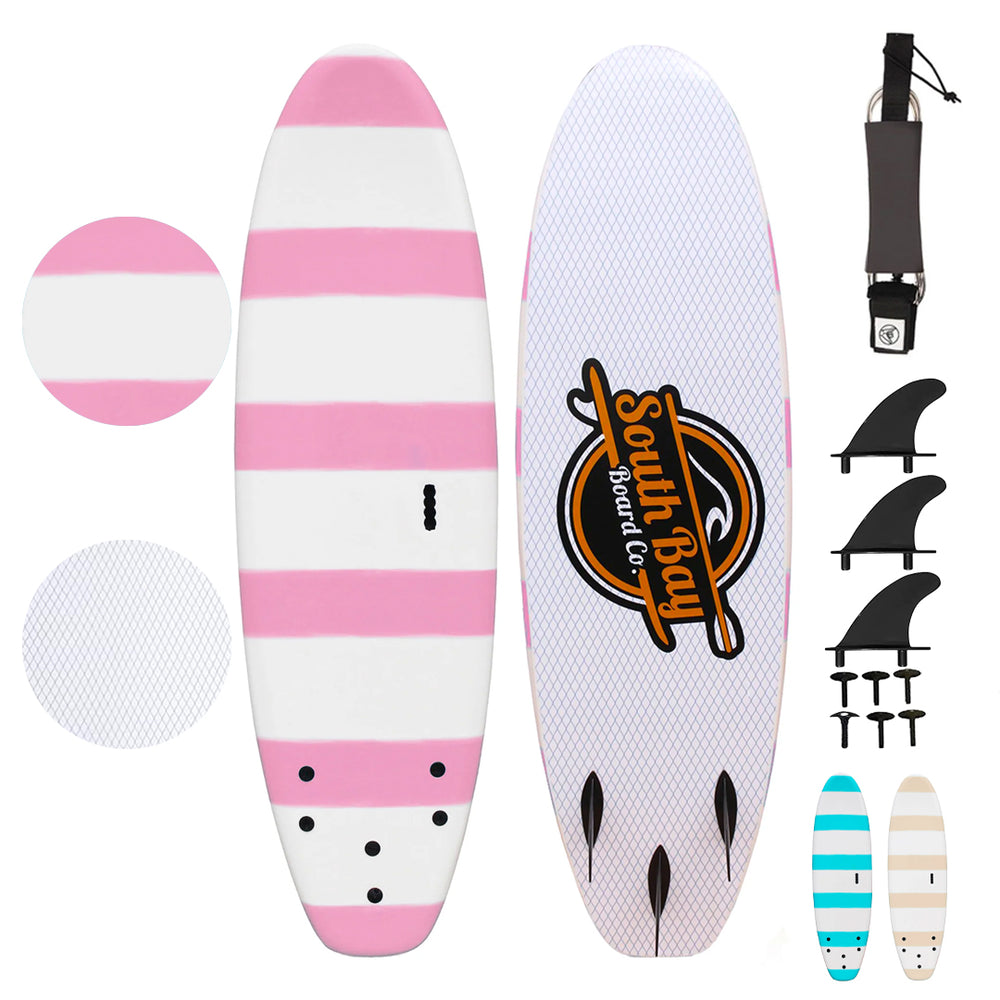 6' Guppy Beginner Surfboards - Safe Soft-Top Surfboards - Best Beginner Surfboards for Kids & Adults - Pink- Main Image