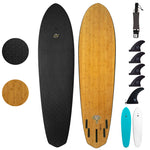 7'7 Elefante   Hybrid Surfboards - Wax-Free Soft-Top Surfboard + Hard Epoxy Bottom Deck - Patented Heat Damage Prevention System - Black - Main Image