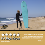 8'4 Magic Carpet Hybrid Surfboards - Wax-Free Soft-Top Surfboard + Hard Epoxy Bottom Deck - Patented Heat Damage Prevention System -  Aqua  - Review