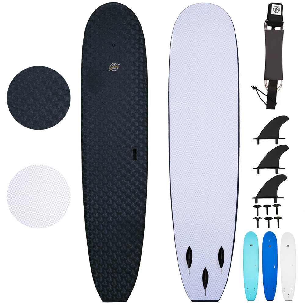 8' Verve - Beginner Surfboard - Soft Top Surfboard For Kids - Surfboard for Adults - Black- Main Image.jpg