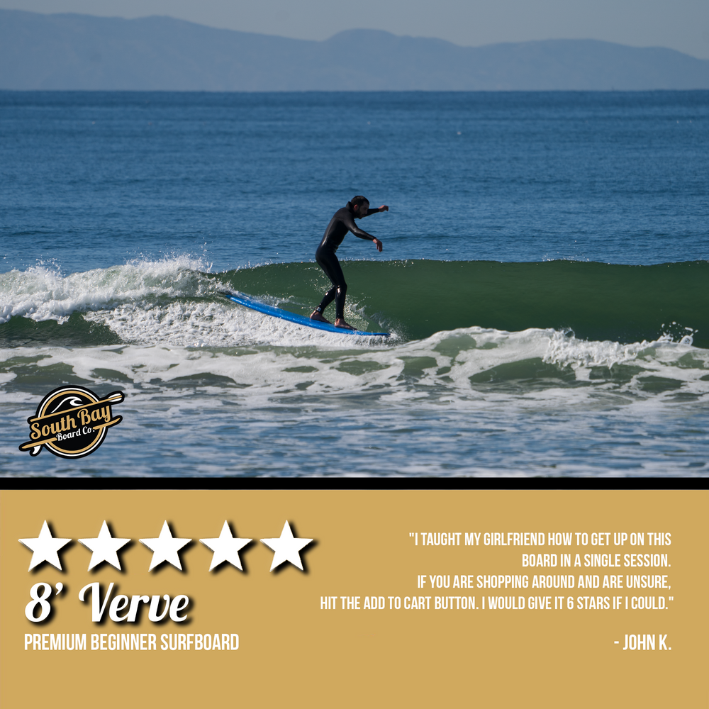 8' Verve - Beginner Surfboard - Soft Top Surfboard For Kids - Surfboard for Adults - Aqua - Review