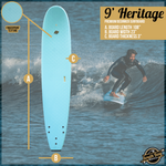 8_ Verve - Beginner Surfboard - Soft Top Surfboard For Kids - Surfboard for Adults - Aqua- Size