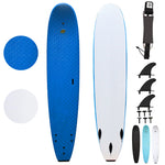 8_ Verve - Beginner Surfboard - Soft Top Surfboard For Kids - Surfboard for Adults - Blue- Main Image