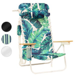  South Bay Beach Life - Premium Beach Chair - Custom, XL Rust-Proof Aluminum Frame Chairs with Insulated Coolers - Portable Carry Strap - 4 Position Full Recline - Leaf - 1 - Main Image