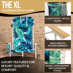 South Bay Beach Life - Premium Beach Chair - Custom, XL Rust-Proof Aluminum Frame Chairs with Insulated Coolers - Portable Carry Strap - 4 Position Full Recline - Leaf - 3 - Infographics