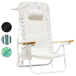 South Bay Beach Life - Premium Beach Chair - Custom, XL Rust-Proof Aluminum Frame Chairs with Insulated Coolers - Portable Carry Strap - 4 Position Full Recline - White- 1 - Main Image
