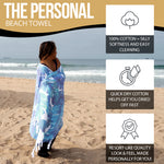 South Bay Beach Life - Plush, Personal & Oversized Beach Towels, Blanket - Custom Cotton Towels with Boho-Style Tassels - Includes Carry Strap - Leaf- 3 -Infographics
