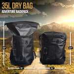 South Bay Beach Life™ - Premium 35L Waterproof Dry Bag Backpack - Kayak, Fishing, Boating Accessories - Surf/Skate/Fishing Inspired Outdoor Gear - Black - 2 - Size
