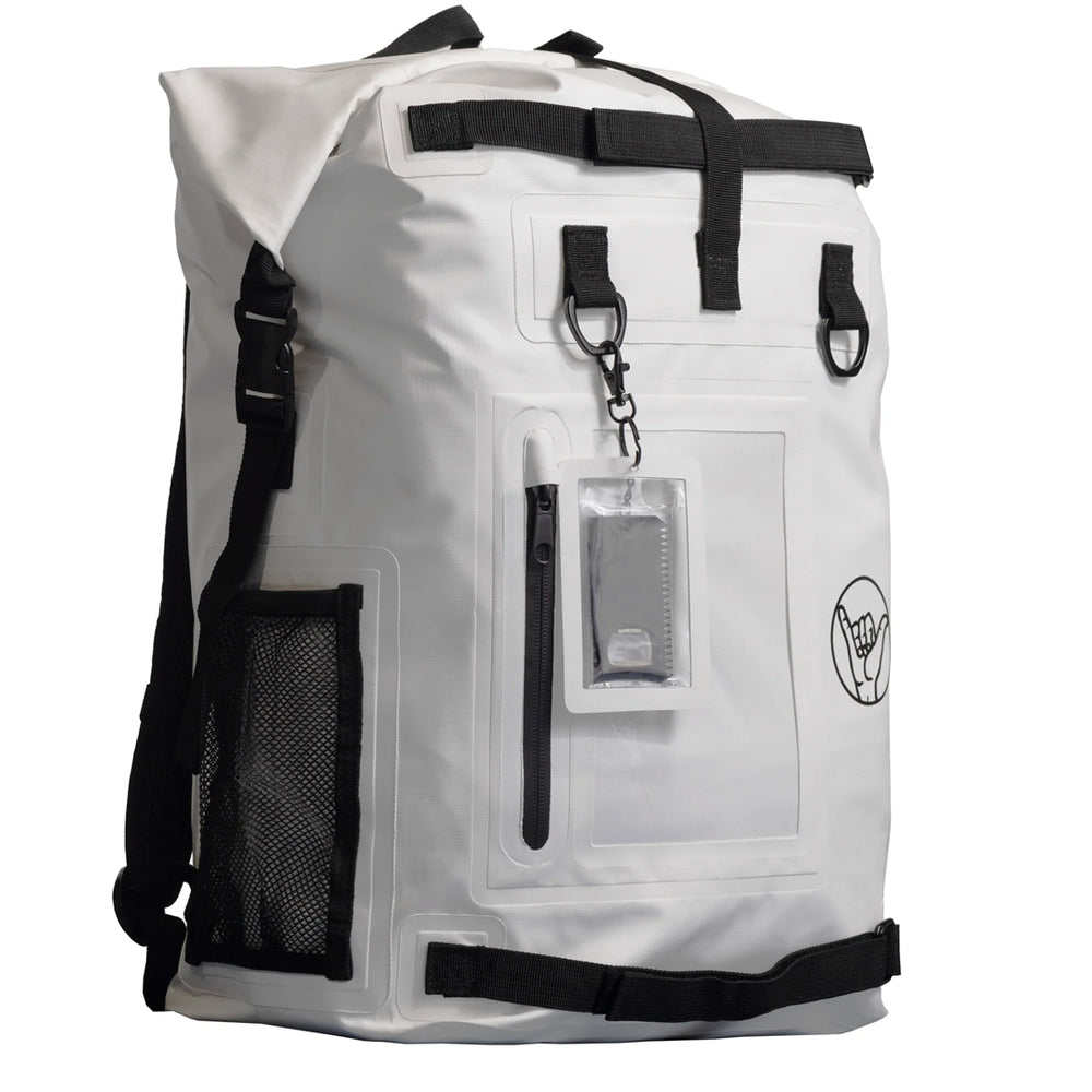 South Bay Beach Life™ - Premium 35L Waterproof Dry Bag Backpack - Kayak, Fishing, Boating Accessories - Surf/Skate/Fishing Inspired Outdoor Gear - White - 1 - Main Image