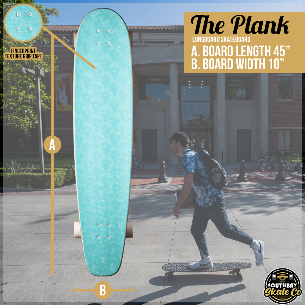 The Plank - Aqua - Barefoot Skateboards