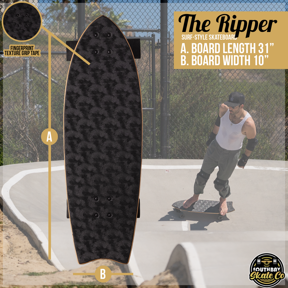 The Ripper - Black - Barefoot Skateboards