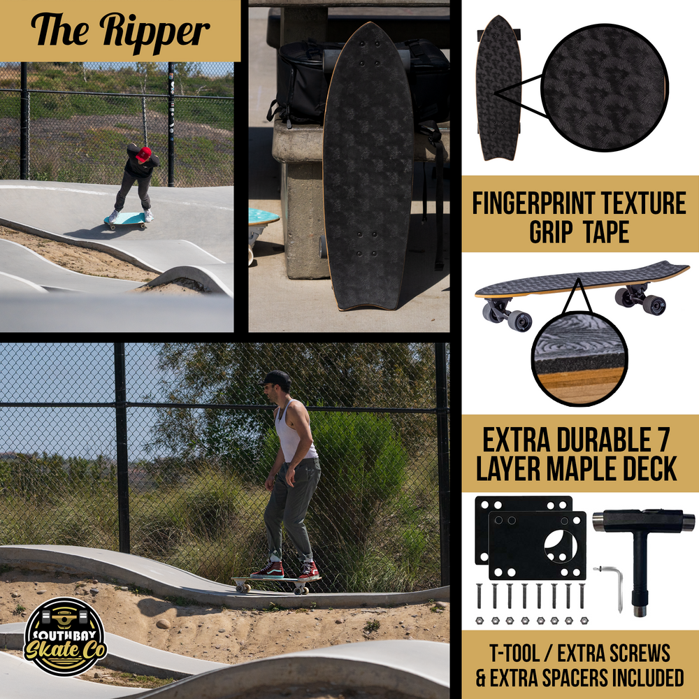 The Ripper - Black - Barefoot Skateboards