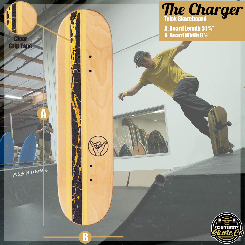 The Charger - Black/Gold - Traditional Trick Skateboards