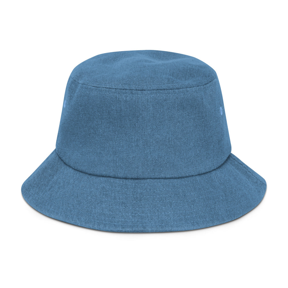 Denim bucket hat - White Shaka Logo
