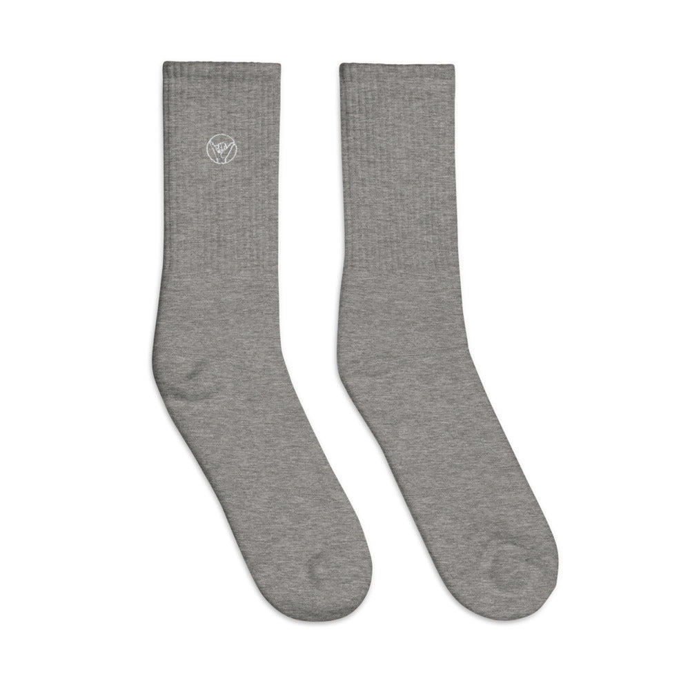 Embroidered socks - White Shaka Logo