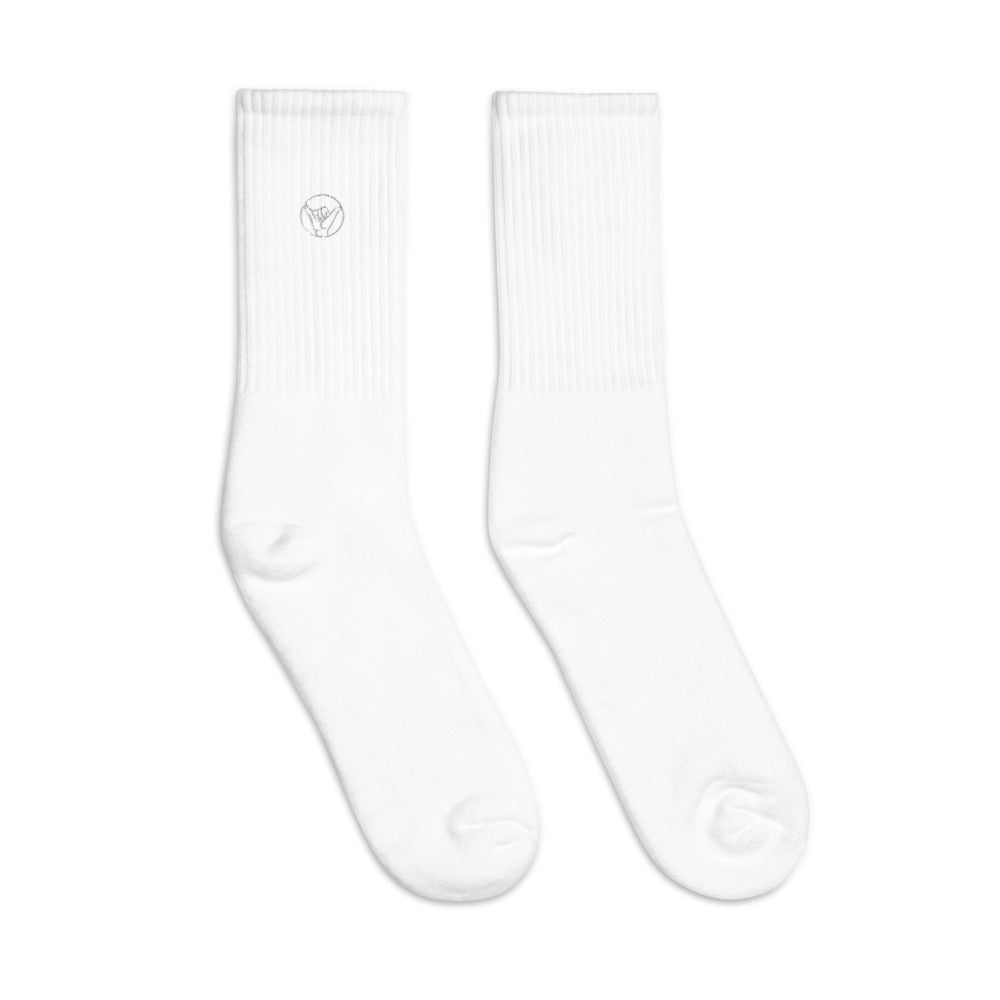 Embroidered socks - White Shaka Logo