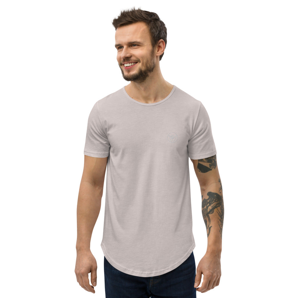 Men's Curved Hem T-Shirt - White Shaka Logo